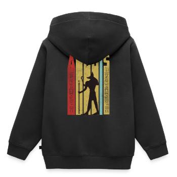 Égypte - Sweat Premium à capuche enfant bio - noir - Dos - AI Model Kid Male (0cm)