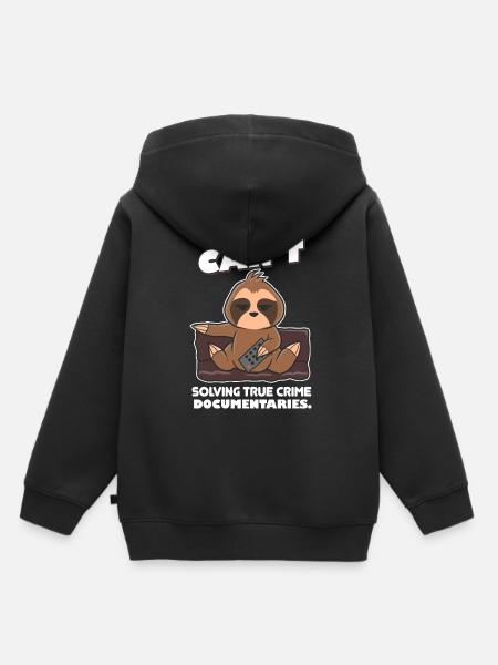 Wahres Verbrechen Faultiere Geschenk - Kinder Premium Organic Hoodie - Schwarz
