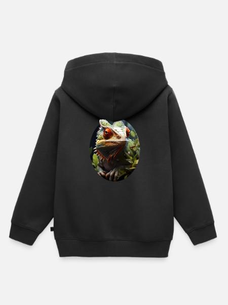 Chameleon - Kinder Premium Organic Hoodie - Schwarz