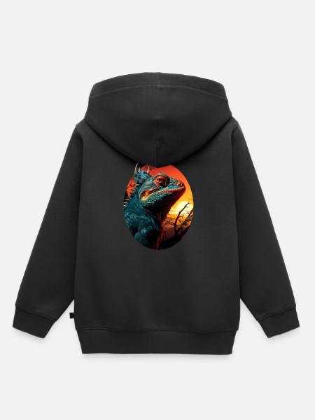 Chameleon - Kinder Premium Organic Hoodie - Schwarz