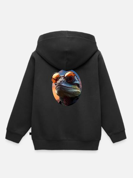 Chameleon - Kinder Premium Organic Hoodie - Schwarz