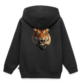 Tigre - Sweat Premium à capuche enfant bio - noir - Dos - AI Model Kid Male (0cm)