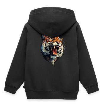Tigre - Sweat Premium à capuche enfant bio - noir - Dos - AI Model Kid Male (0cm)
