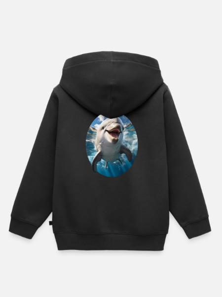 Delfin - Kinder Premium Organic Hoodie - Schwarz