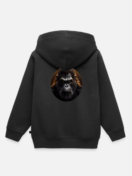 Gorilla - Kinder Premium Organic Hoodie - Schwarz
