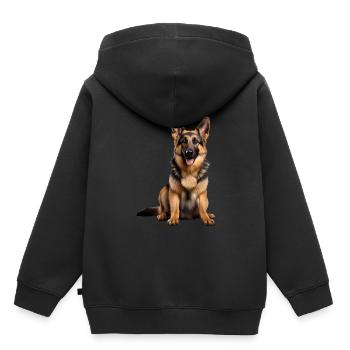 Berger allemand - Sweat Premium à capuche enfant bio - noir - Dos - AI Model Kid Male (0cm)