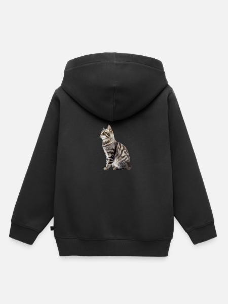 Manx Cat - Kinder Premium Organic Hoodie - Schwarz