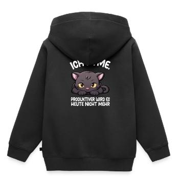 Je respire la panthère - Sweat Premium à capuche enfant bio - noir - Dos - AI Model Kid Male (0cm)