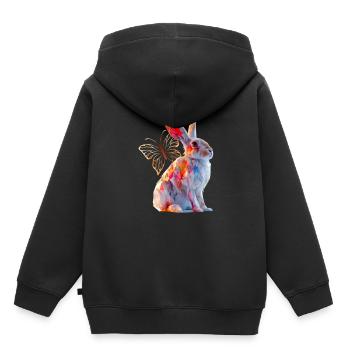 Lièvres - Sweat Premium à capuche enfant bio - noir - Dos - AI Model Kid Male (0cm)