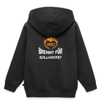 coeur brûle roller hockey T-shirt cadeau - Sweat Premium à capuche enfant bio - noir - Dos - AI Model Kid Male (0cm)