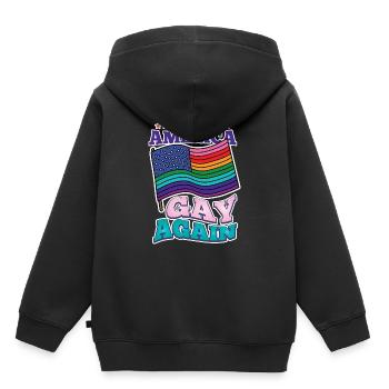 LGBTLGBTQ Regenboog Gay Lesbisch Cadeau - Kinder Premium hoodie biologisch - zwart - Achter - AI Model Kid Male (0cm)