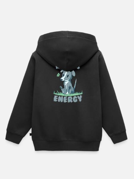 Nervöse Energie Windhund - Kinder Premium Organic Hoodie - Schwarz