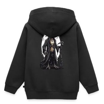 Echsen Magier Grim Reaper Halloween Design - Kinder Premium Organic Hoodie - Schwarz - Hinten - AI Model Kid Male (0cm)