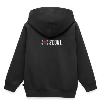 Séoul - Sweat Premium à capuche enfant bio - noir - Dos - AI Model Kid Male (0cm)