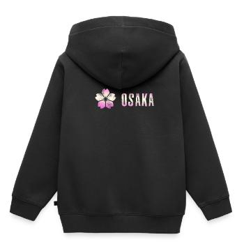 Osaka - Japan - Kids Premium Organic Hoodie - black - Back - AI Model Kid Male (0cm)