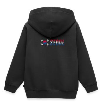 Seoul | Korea - Kids Premium Organic Hoodie - black - Back - AI Model Kid Male (0cm)