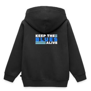 Blues - Sweat Premium à capuche enfant bio - noir - Dos - AI Model Kid Male (0cm)