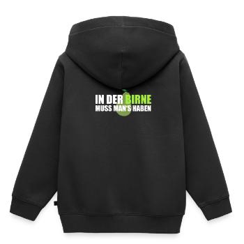 In der Birne - Kinder Premium Organic Hoodie - Schwarz - Hinten - AI Model Kid Male (0cm)