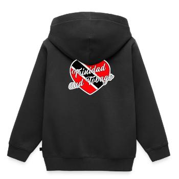 Trinité-et-Tobago - Sweat Premium à capuche enfant bio - noir - Dos - AI Model Kid Male (0cm)