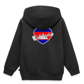 Cambodia - Kids Premium Organic Hoodie - black - Back - AI Model Kid Male (0cm)