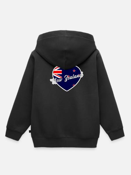 Neuseeland - Kinder Premium Organic Hoodie - Schwarz