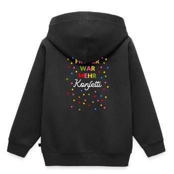 Konfetti Früher war mehr Konfetti alles besser - Kinder Premium Organic Hoodie - Schwarz - Hinten - AI Model Kid Male (0cm)