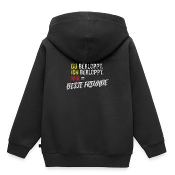 Bekloppte beste Freunde - Kinder Premium Organic Hoodie - Schwarz - Hinten - AI Model Kid Male (0cm)
