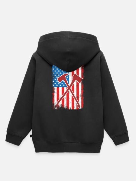 4. Juli US Feuerwehrmann - Kinder Premium Organic Hoodie - Schwarz