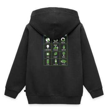 Recycler, Réutiliser, Réduire - Sweat Premium à capuche enfant bio - noir - Dos - AI Model Kid Male (0cm)
