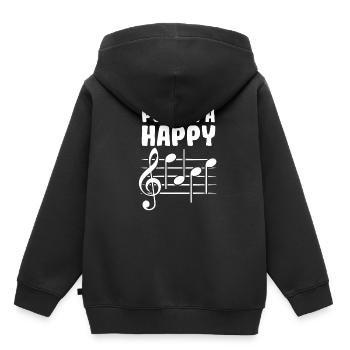 Mettre un visage heureux - Sweat Premium à capuche enfant bio - noir - Dos - AI Model Kid Male (0cm)