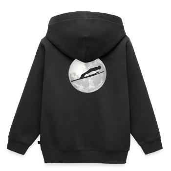 Ski Jumper Moon Gift - Kids Premium Organic Hoodie - black - Back - AI Model Kid Male (0cm)
