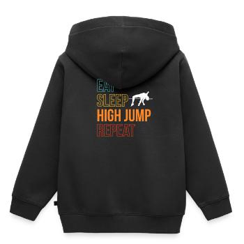 Eat Sleep High Jump Repeat Gift High Jump - Kids Premium Organic Hoodie - black - Back - AI Model Kid Male (0cm)