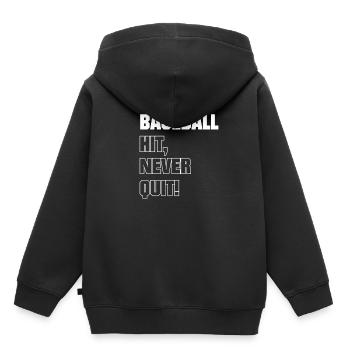 Baseball Hit n’abandonne jamais! - Sweat Premium à capuche enfant bio - noir - Dos - AI Model Kid Male (0cm)