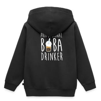 Professional Boba Drinker Shirt Bubble Tea - Kids Premium Organic Hoodie - black - Back - AI Model Kid Male (0cm)