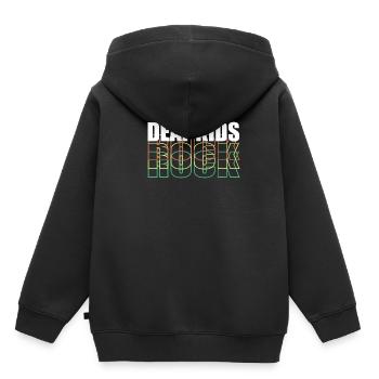 Sourd Kid Rock Shirt Cadeau Sourd Sourd Sourd - Sweat Premium à capuche enfant bio - noir - Dos - AI Model Kid Male (0cm)