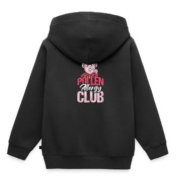 Cadeau de chemise Pollen Allergy Club - Sweat Premium à capuche enfant bio - noir - Dos - AI Model Kid Male (0cm)