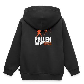 Le pollen est mon ennemi Allergie à la chemise - Sweat Premium à capuche enfant bio - noir - Dos - AI Model Kid Male (0cm)