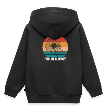 Chemise contre les allergies au pollen Rhume des foins - Sweat Premium à capuche enfant bio - noir - Dos - AI Model Kid Male (0cm)