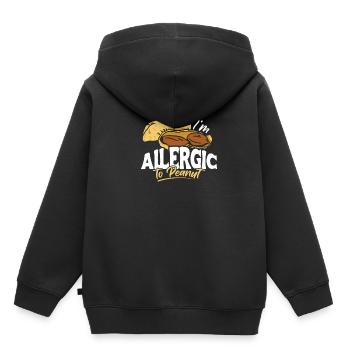 En chemise allergique aux arachides allergique aux arachides - Sweat Premium à capuche enfant bio - noir - Dos - AI Model Kid Male (0cm)