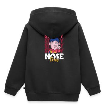 Cadeau de chemise ras du cou nez bouché - Sweat Premium à capuche enfant bio - noir - Dos - AI Model Kid Male (0cm)