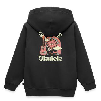 Groovy Ukulele - Kids Premium Organic Hoodie - black - Back - AI Model Kid Male (0cm)