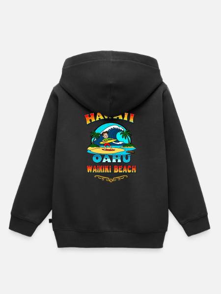 Hawaii Surfer - Kinder Premium Organic Hoodie - Schwarz
