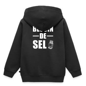 Besoin de Sel - Sweat Premium à capuche enfant bio - noir - Dos - AI Model Kid Male (0cm)