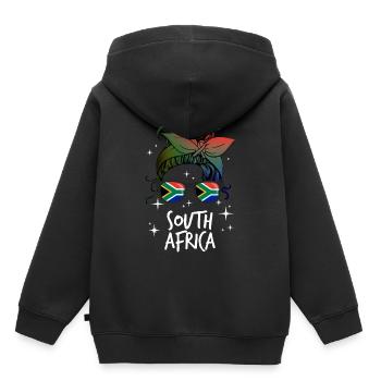 South Africa - Kids Premium Organic Hoodie - black - Back - AI Model Kid Male (0cm)