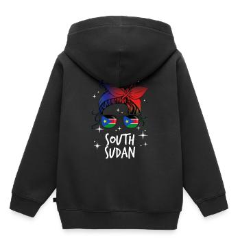 South Sudan - Kids Premium Organic Hoodie - black - Back - AI Model Kid Male (0cm)