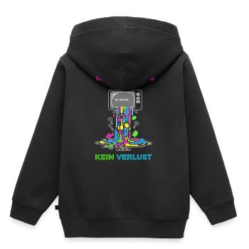 Télévision allemande - Pas de réception, pas de perte - Sweat Premium à capuche enfant bio - noir - Dos - AI Model Kid Male (0cm)