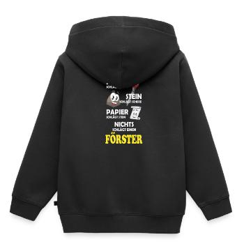 Förster - Kinder Premium Organic Hoodie - Schwarz - Hinten - AI Model Kid Male (0cm)