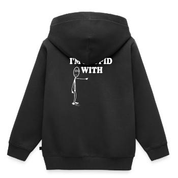 Im stupid with - Kids Premium Organic Hoodie - black - Back - AI Model Kid Male (0cm)