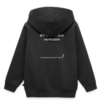 Wir werden dich vermissen Zur Erinnerung dein Team - Kinder Premium Organic Hoodie - Schwarz - Hinten - AI Model Kid Male (0cm)
