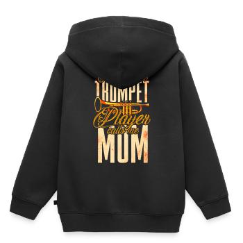 Trompette Mère Cuivres Musique - Sweat Premium à capuche enfant bio - noir - Dos - AI Model Kid Male (0cm)